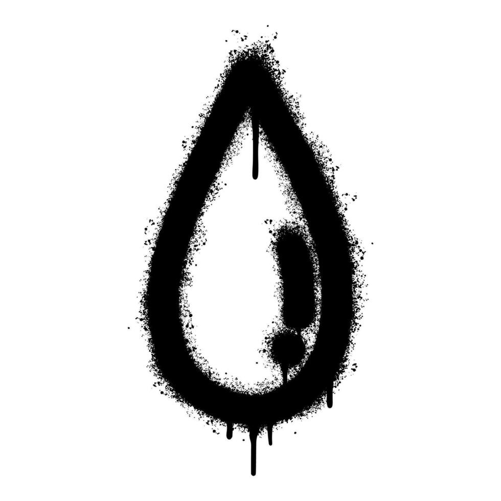 sprühen gemalt Graffiti Wasser fallen Logo Vektor Symbol isoliert auf Weiß Hintergrund.