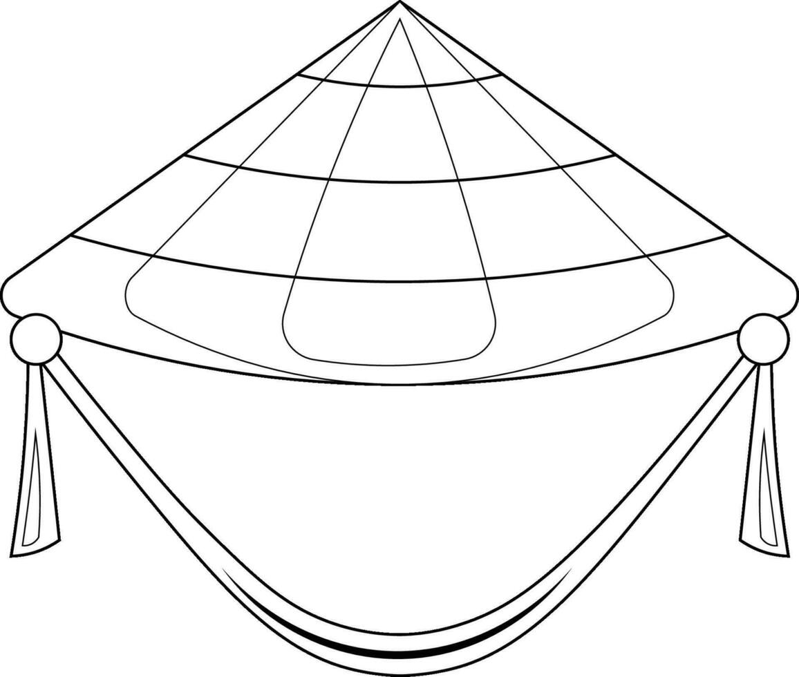 asiatisk konisk hatt färg sida vektor