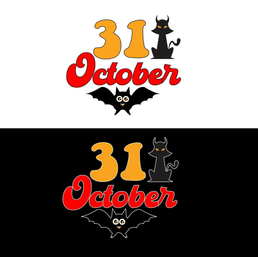 31 oktober . halloween t-shirt design. vektor