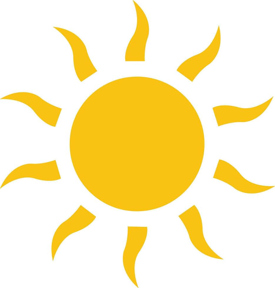 Sol vektor ikon gul. Sol glans stråle. solsken och solljus tecken. solnedgång ikon. abstrakt konst.