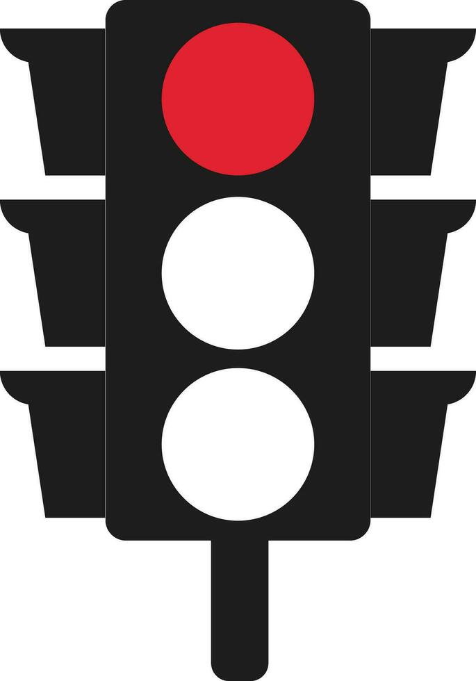 röd trafik ljus vektor ikon. trafik signal tecken. bromsljus. väg instruktion, reglering symbol, trafik regler design element