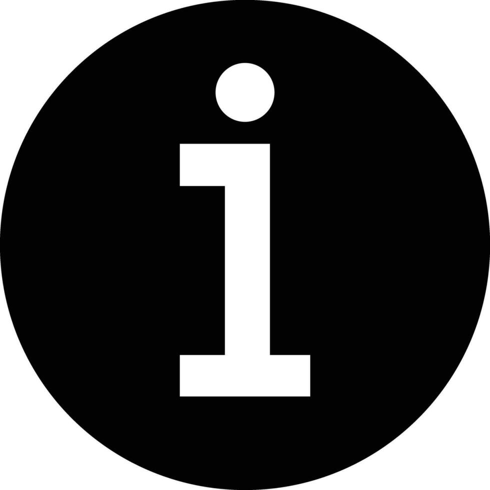 Information Symbol. die Info Punkt Symbol schwarz. Hilfe Logo. die Info einfach Zeichen Vektor