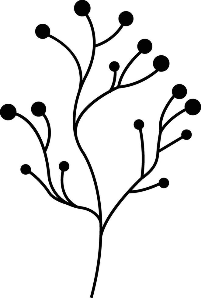 blommig gren och minimalistisk lämna. hand dragen linje bröllop ört, elegant vild blommor. minimal linje konst teckning för skriva ut. botanisk rustik. inbjudan spara de datum kort design, mall element vektor