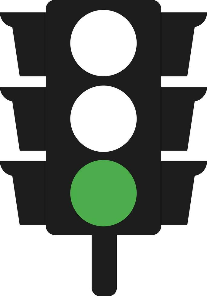 grön trafik ljus vektor ikon. trafik signal tecken. gå signal väg instruktion, reglering symbol, trafik regler design element