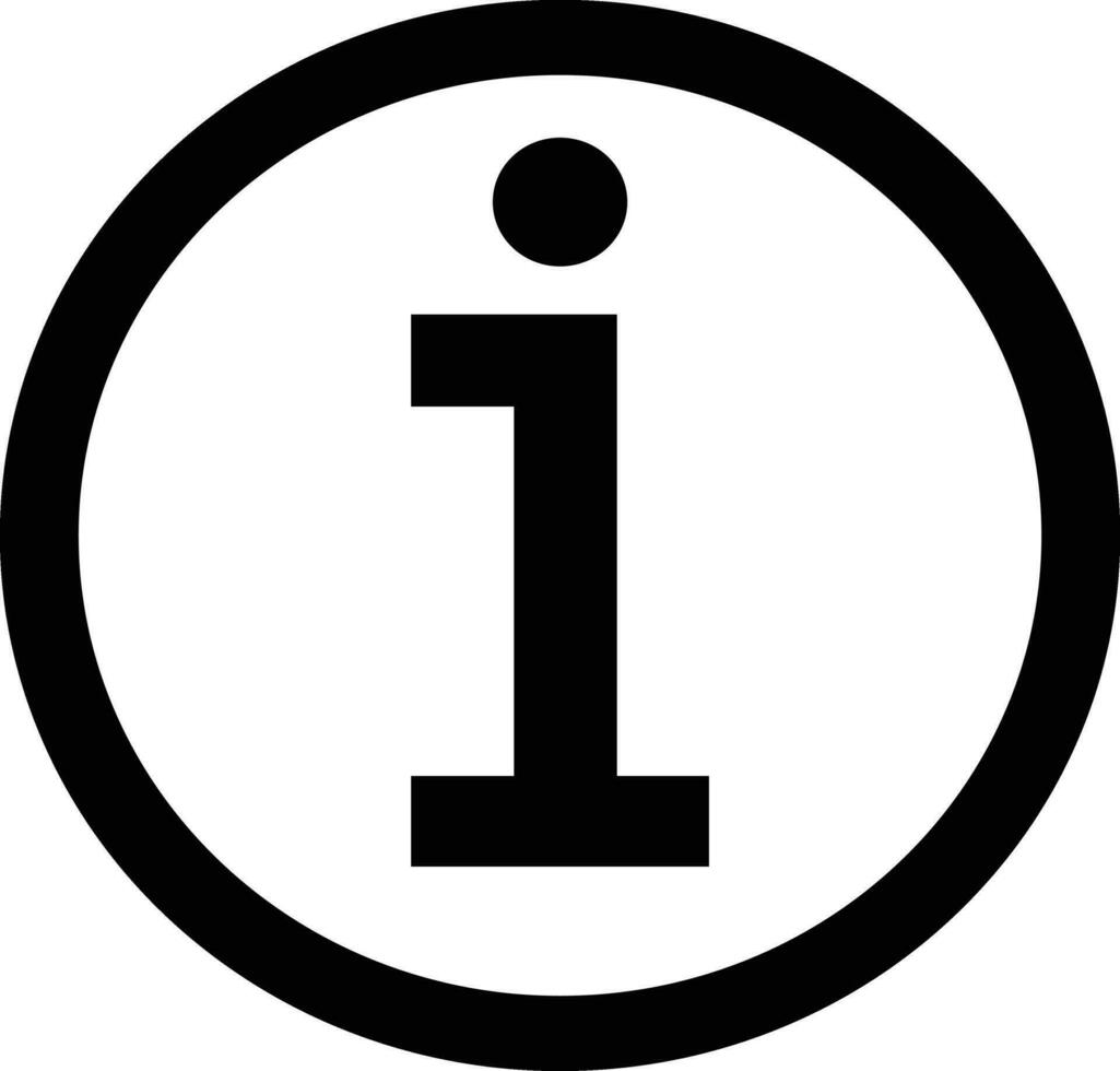 Information Symbol. die Info Punkt Symbol schwarz. Hilfe Logo. die Info einfach Zeichen Vektor