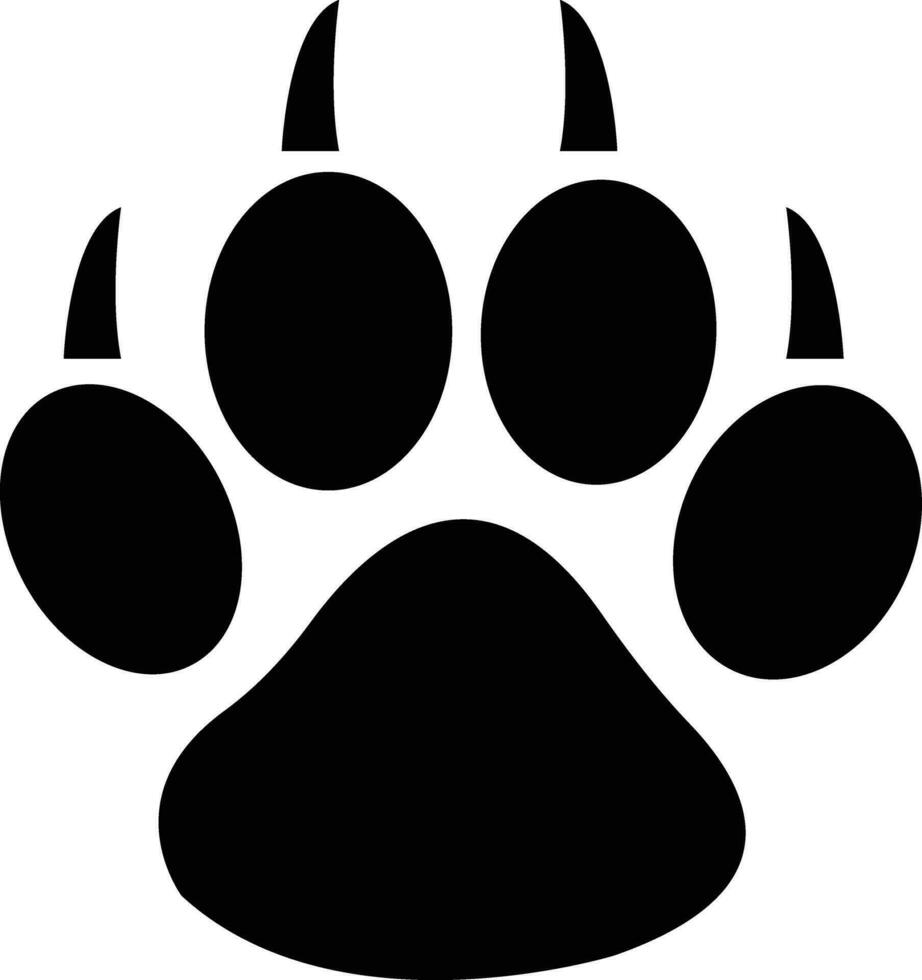 Pfote drucken von Hund, Katze, Hündchen Haustier Fußabdruck, Tier Fuß drucken Symbol vektor