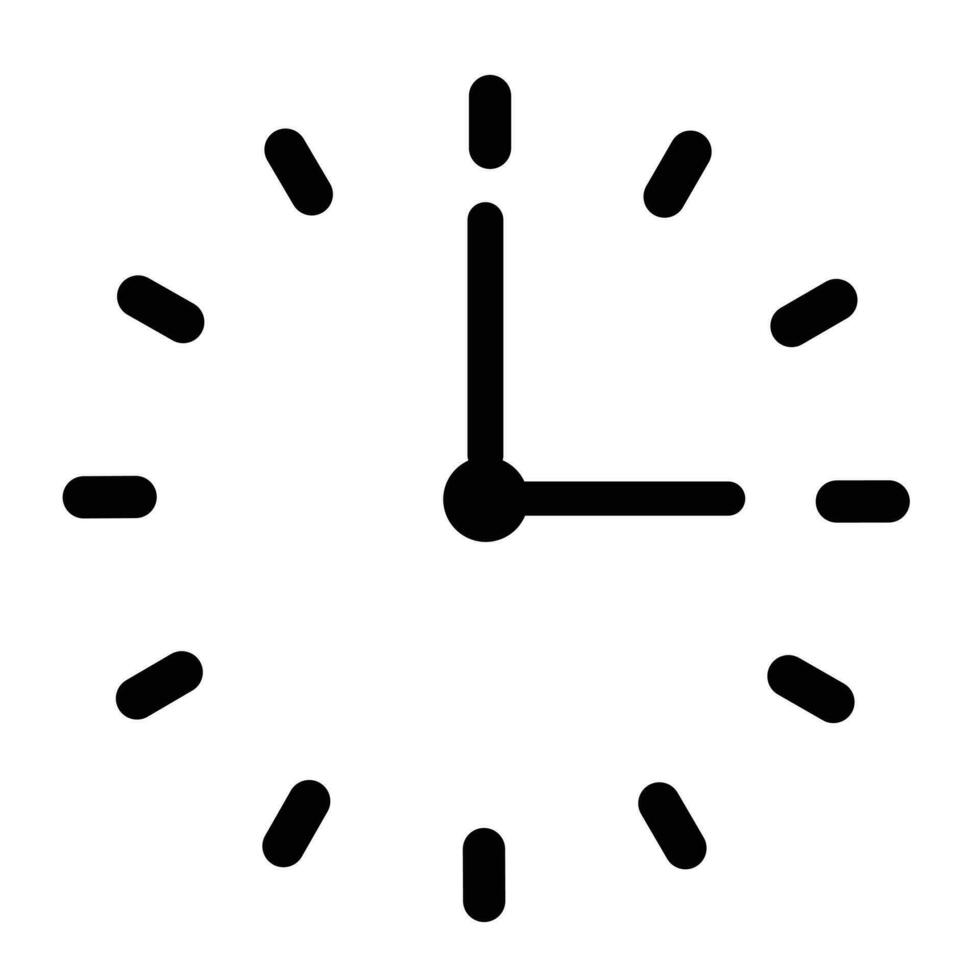 einfach Zeit Uhr analog Vektor Symbol, Uhr Symbol