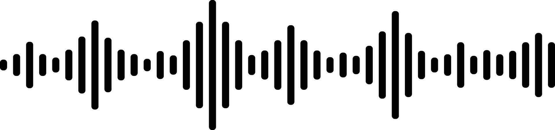 Klang und Audio- Wellen. einfarbig Klang Welle Linien. Klang Wellen Rhythmus Symbol. Volumen Audio- Waage Linien. Vibration und pulsierend Linien. analog und Digital Audio- Signal. Musik- Equalizer vektor