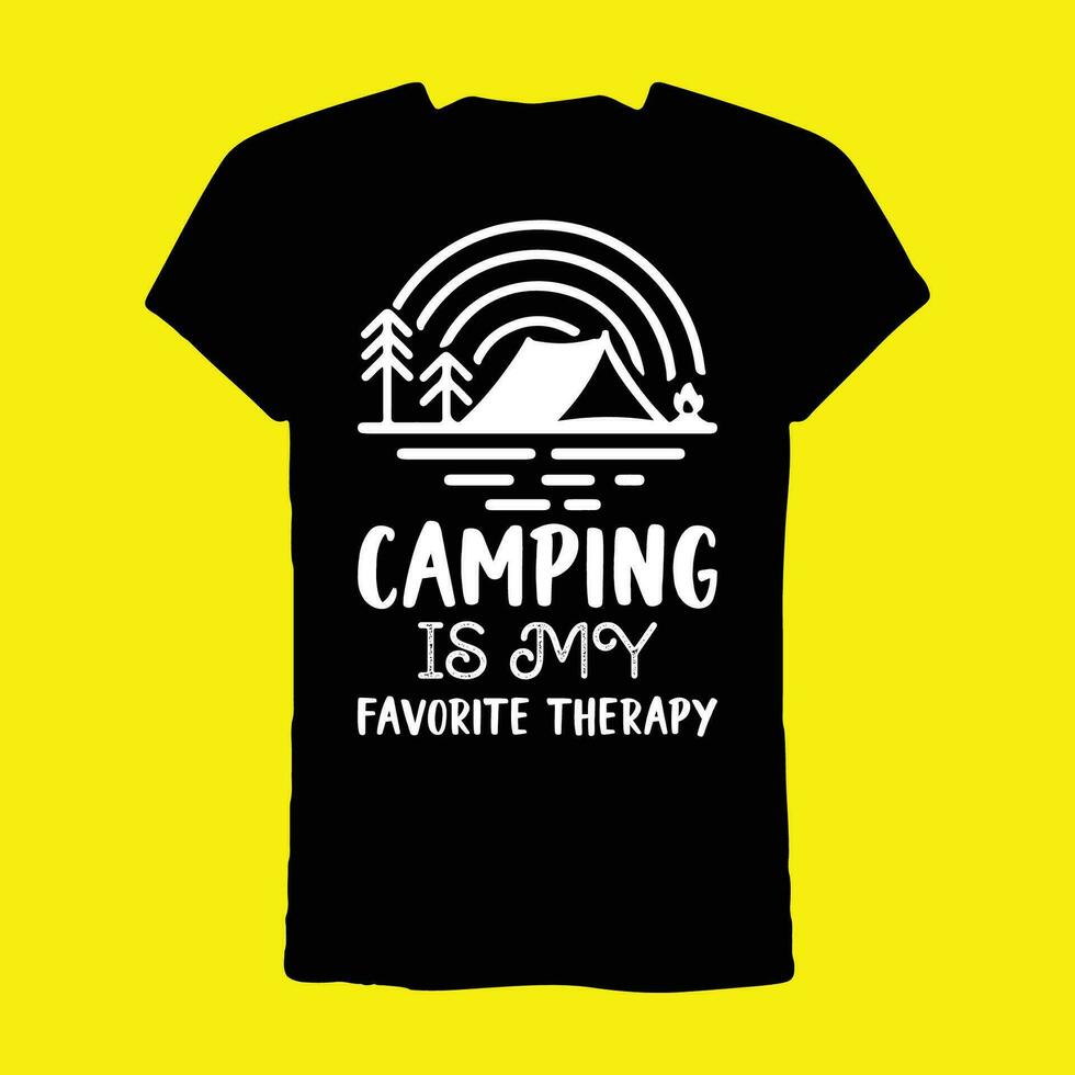 camping är min favorit terapi t-shirt vektor