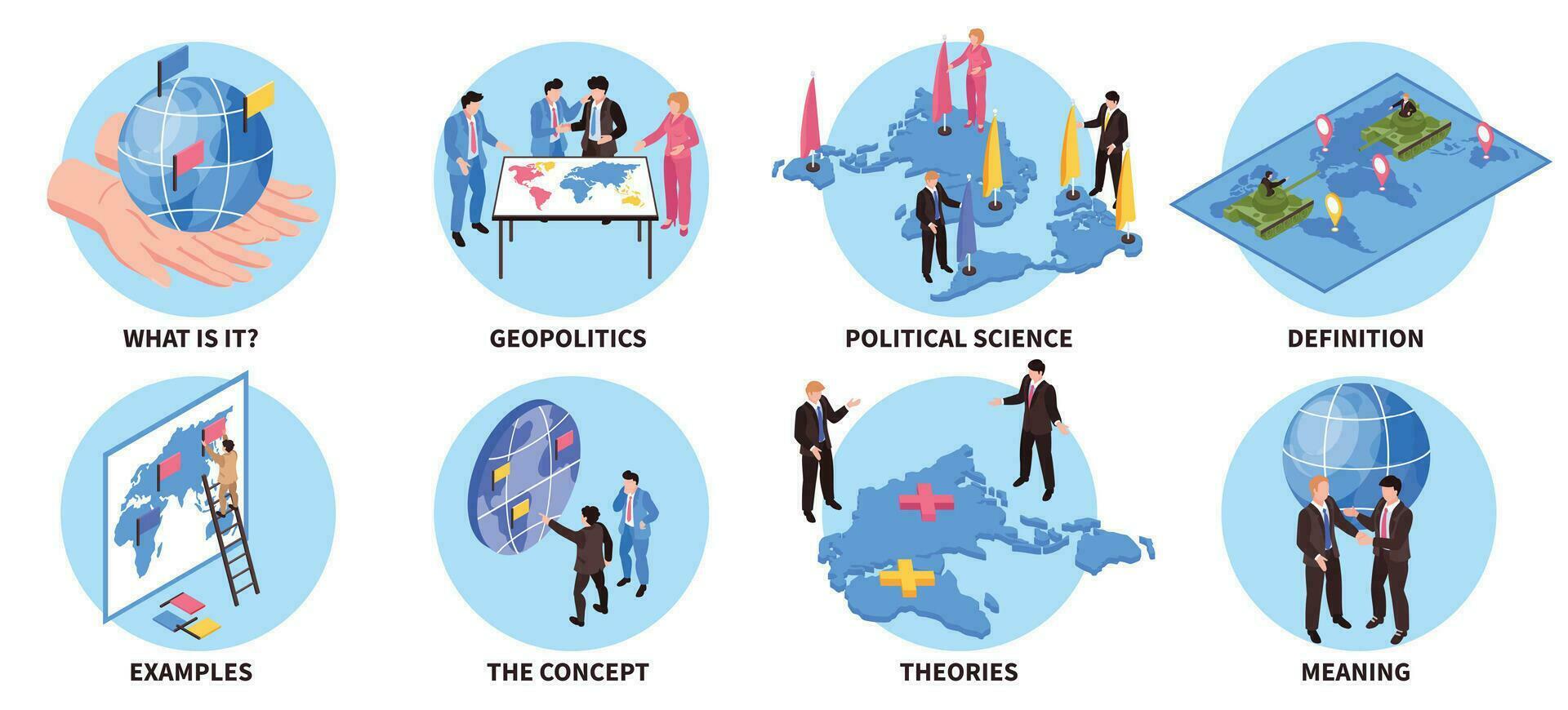 Geopolitik runden Kompositionen einstellen vektor