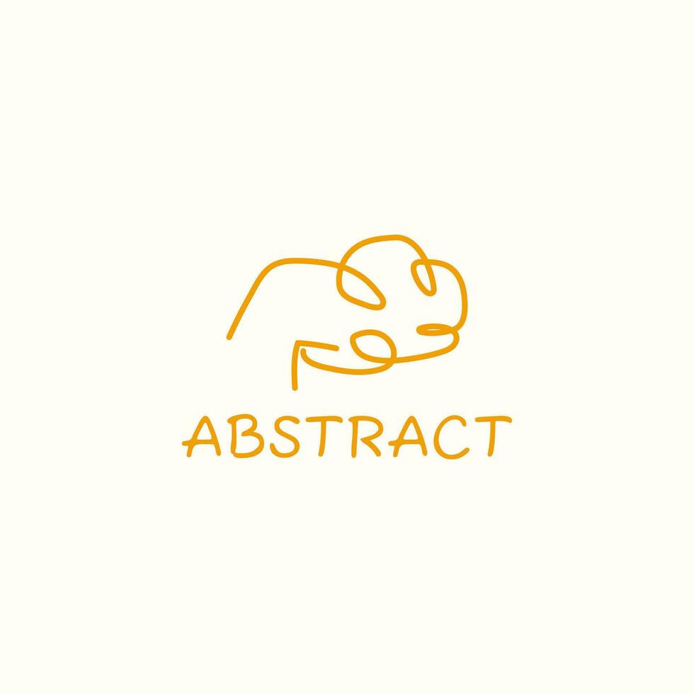 abstrakt pil linje logotyp med lockigt form. vektor