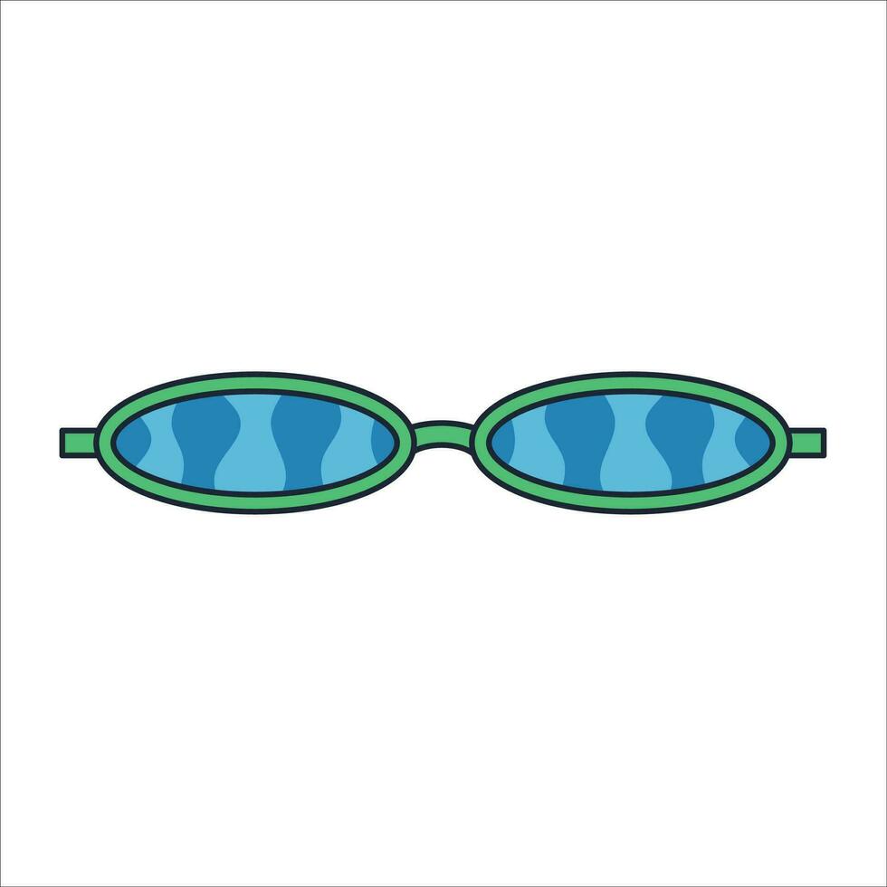 groovig Sonnenbrille im retro Hippie Stil . geometrisch abstrakt Vektor Brillen im 1970er. Vektor eben Illustration.