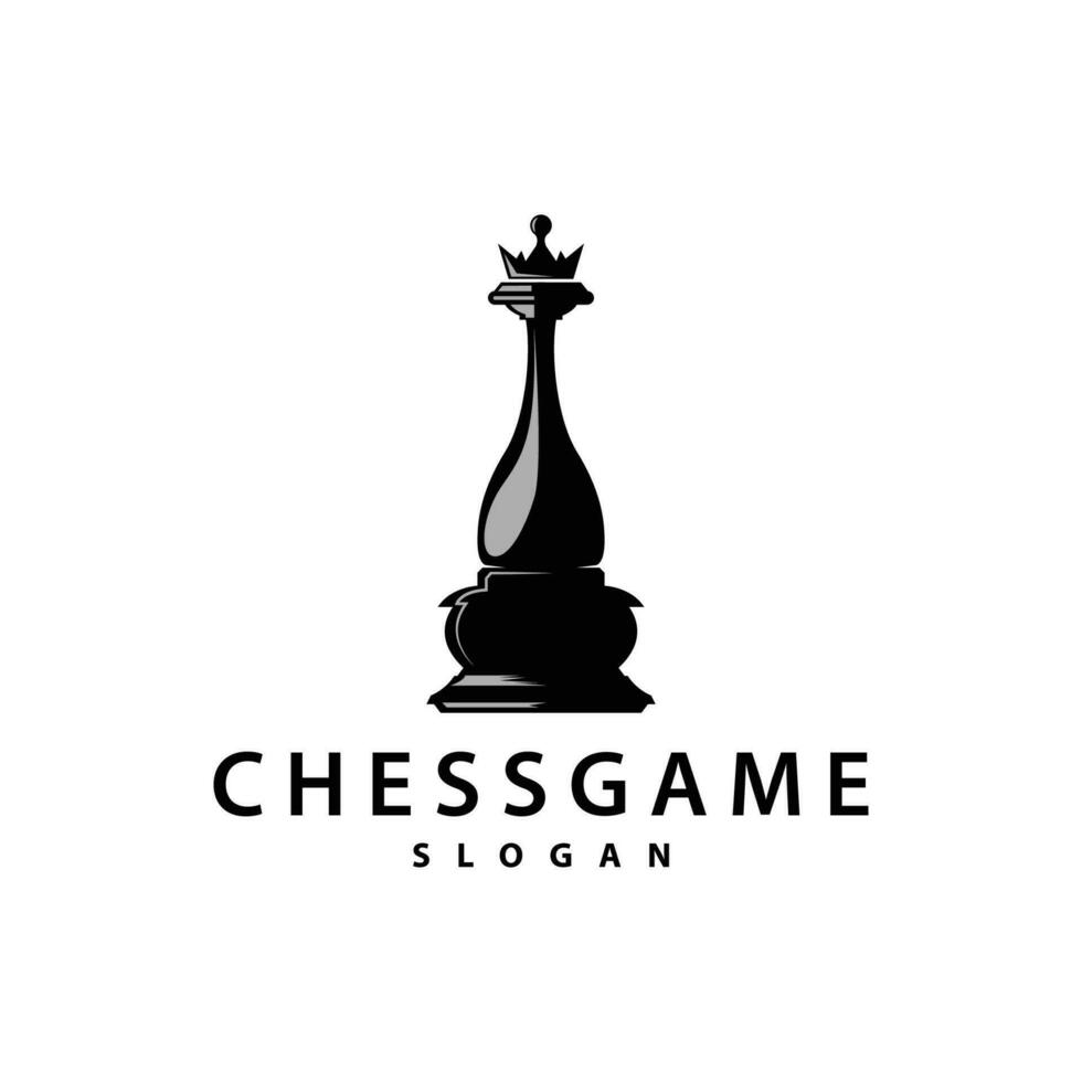 Schach Spiel Logo einfach Schach Stück Design minimalistisch Silhouette Illustration vektor