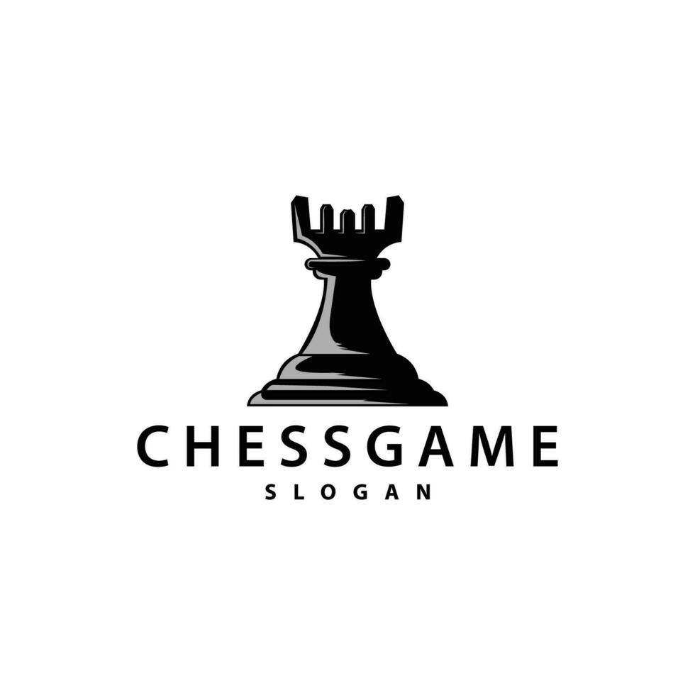 Schach Spiel Logo einfach Schach Stück Design minimalistisch Silhouette Illustration vektor