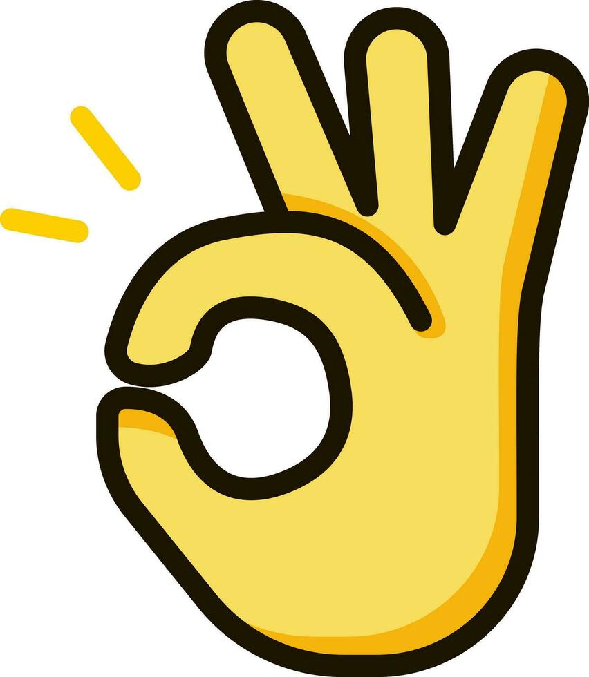 in Ordnung Hand Symbol Emoji Aufkleber vektor
