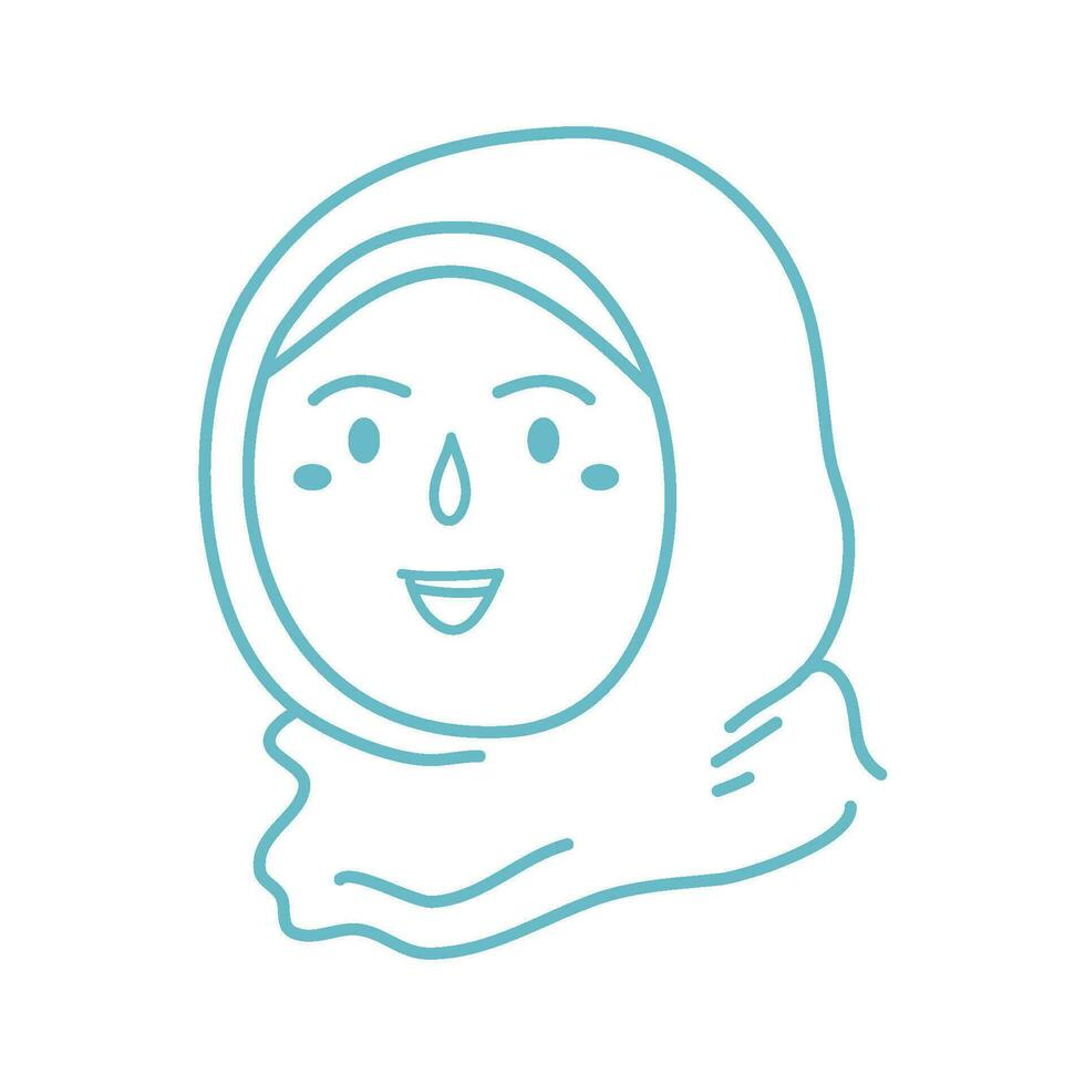 Hijab Mädchen feminin Logo zum Mode vektor