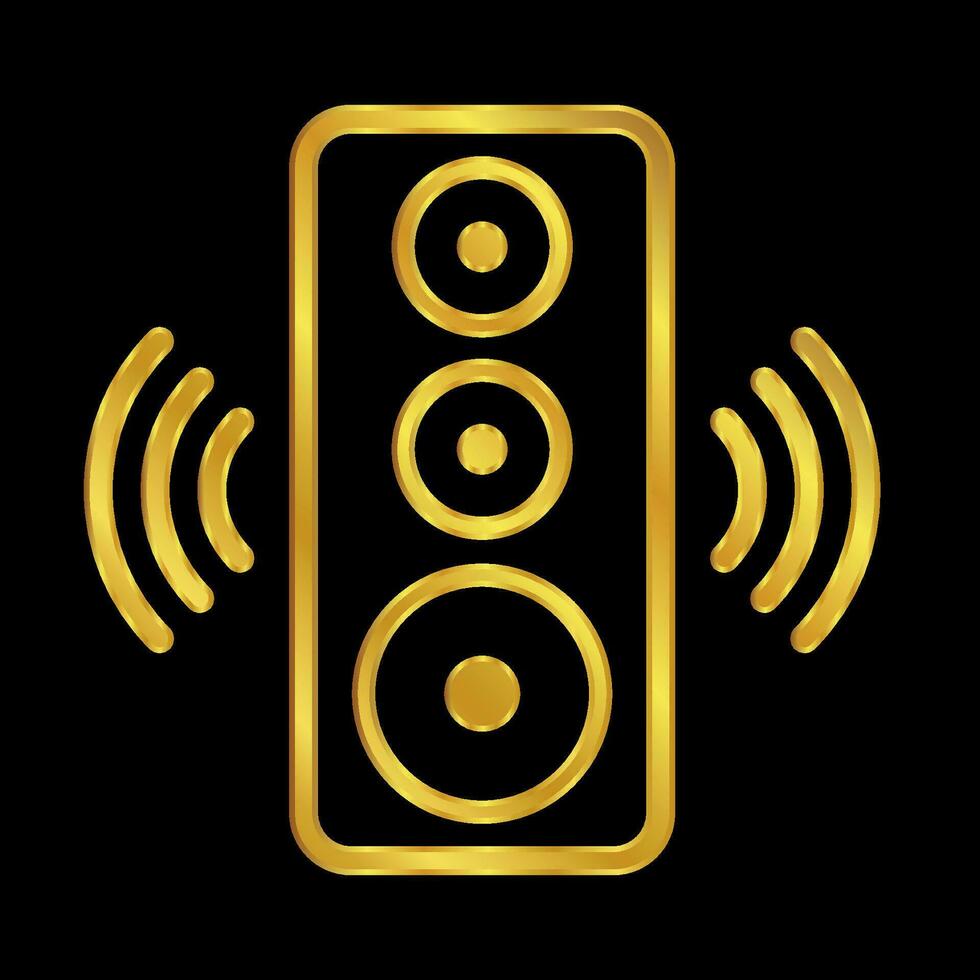 Gold farbig Säule Lautsprecher Symbol vektor