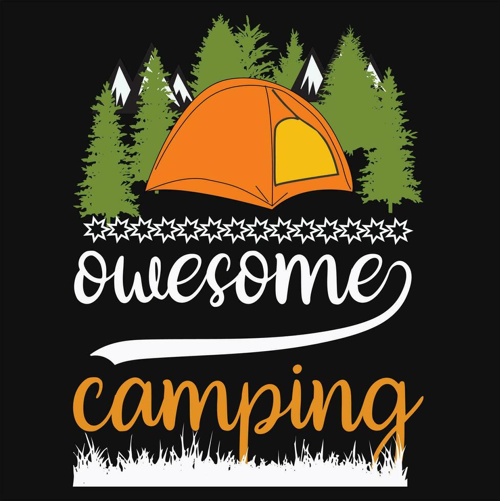 camping t-shirt design vektor