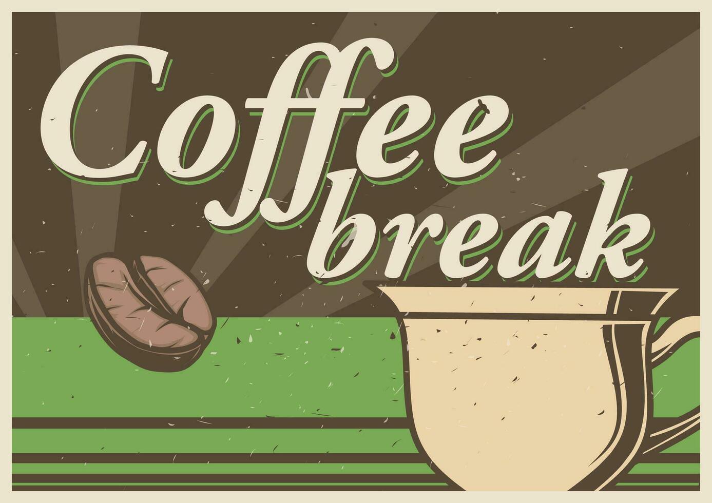 Kaffee brechen Jahrgang Poster Design vektor