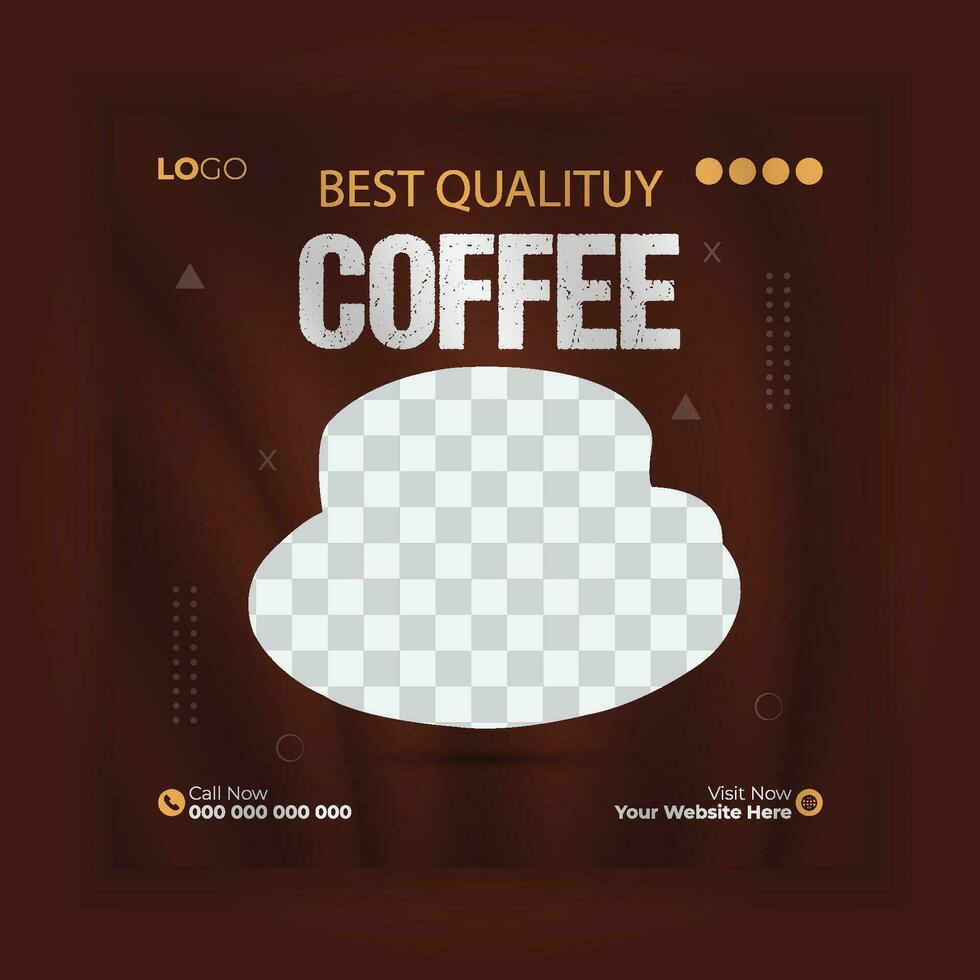 kaffe social media posta baner design vektor mall
