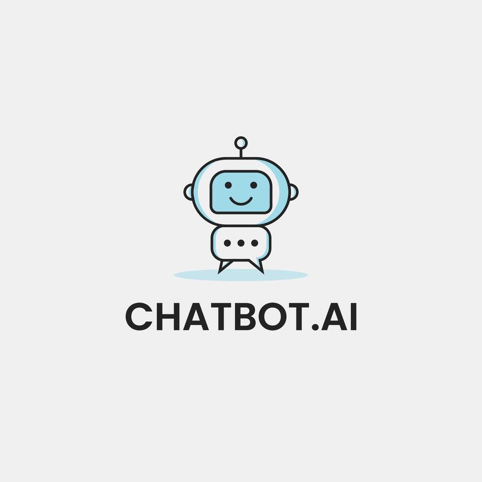 chatt bot ai logotyp och ikon vektor