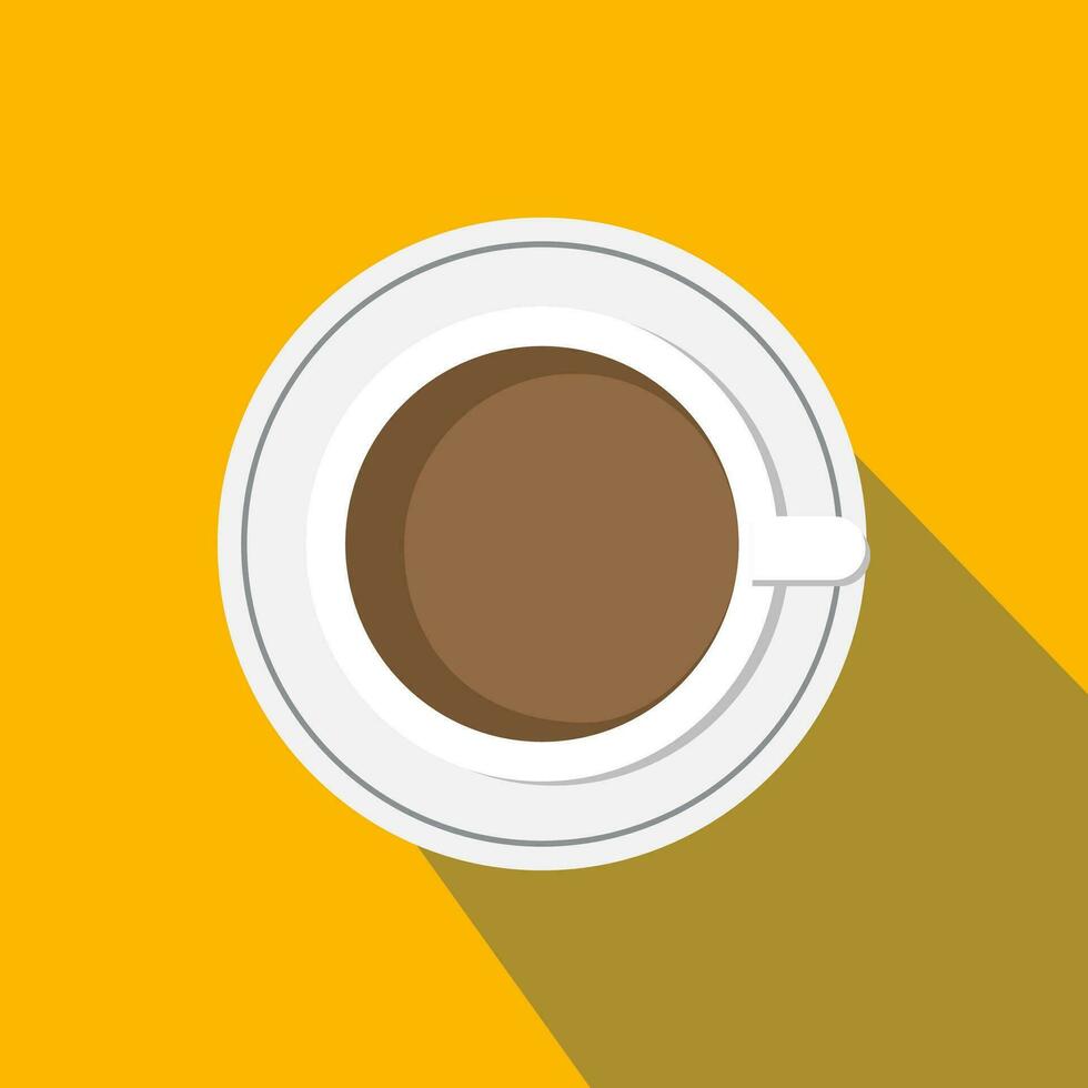 kaffe tid begrepp med vit kopp abstrakt på gul bakgrund. vektor