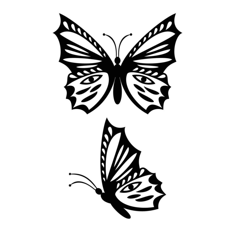 Schmetterling Silhouette Design Vektor Illustration. Insekt Zeichen und Symbol verwenden zum Hochzeit Dekoration.