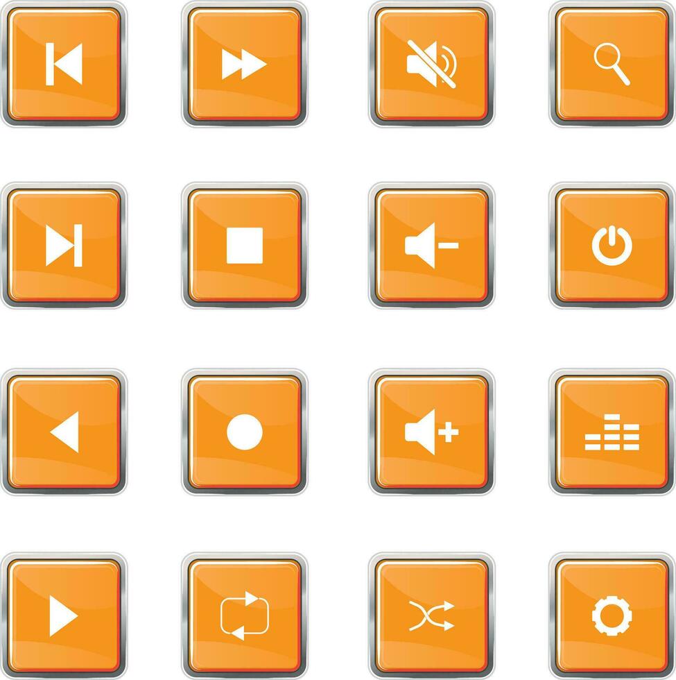 das Orange Platz Taste hat mehrere Symbole. vektor
