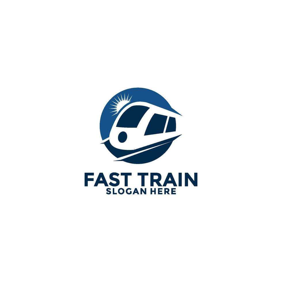 tåg logotyp vektor illustration design.snabb tåg logo.hög hastighet tåg logotyp ikon mall