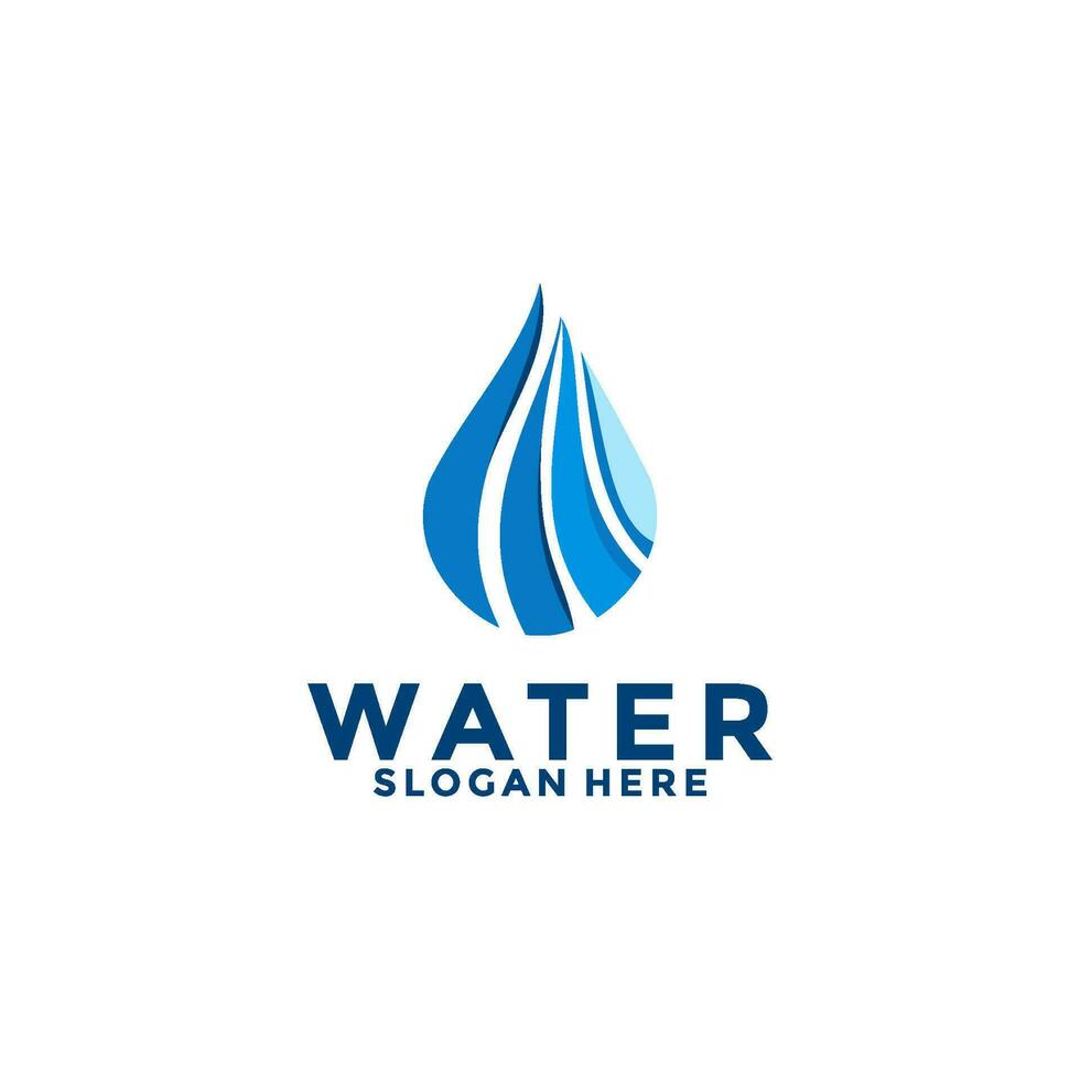 Wasser fallen Logo Design, Wasser Logo Vektor Vorlage