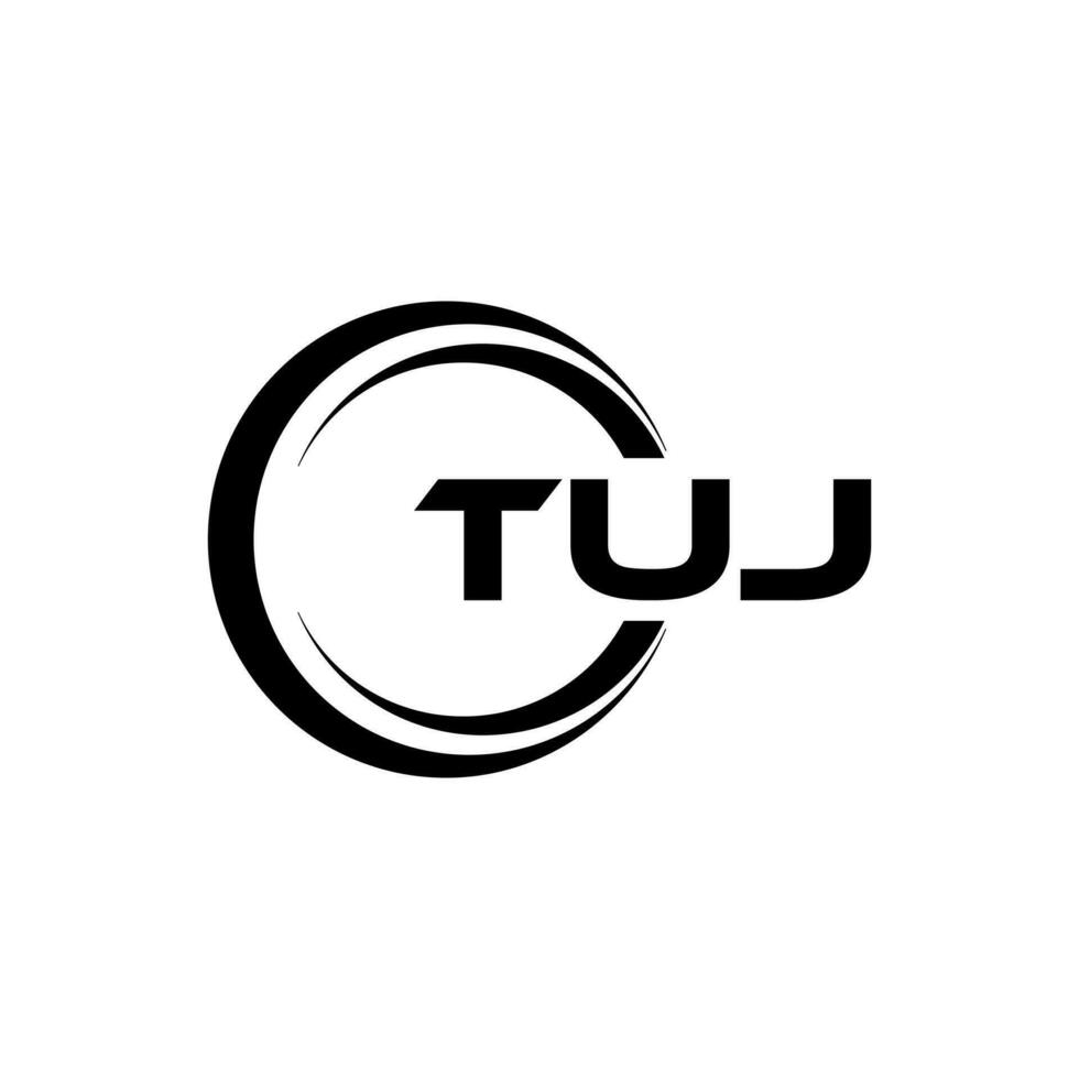 tuj Brief Logo Design, Inspiration zum ein einzigartig Identität. modern Eleganz und kreativ Design. Wasserzeichen Ihre Erfolg mit das auffällig diese Logo. vektor