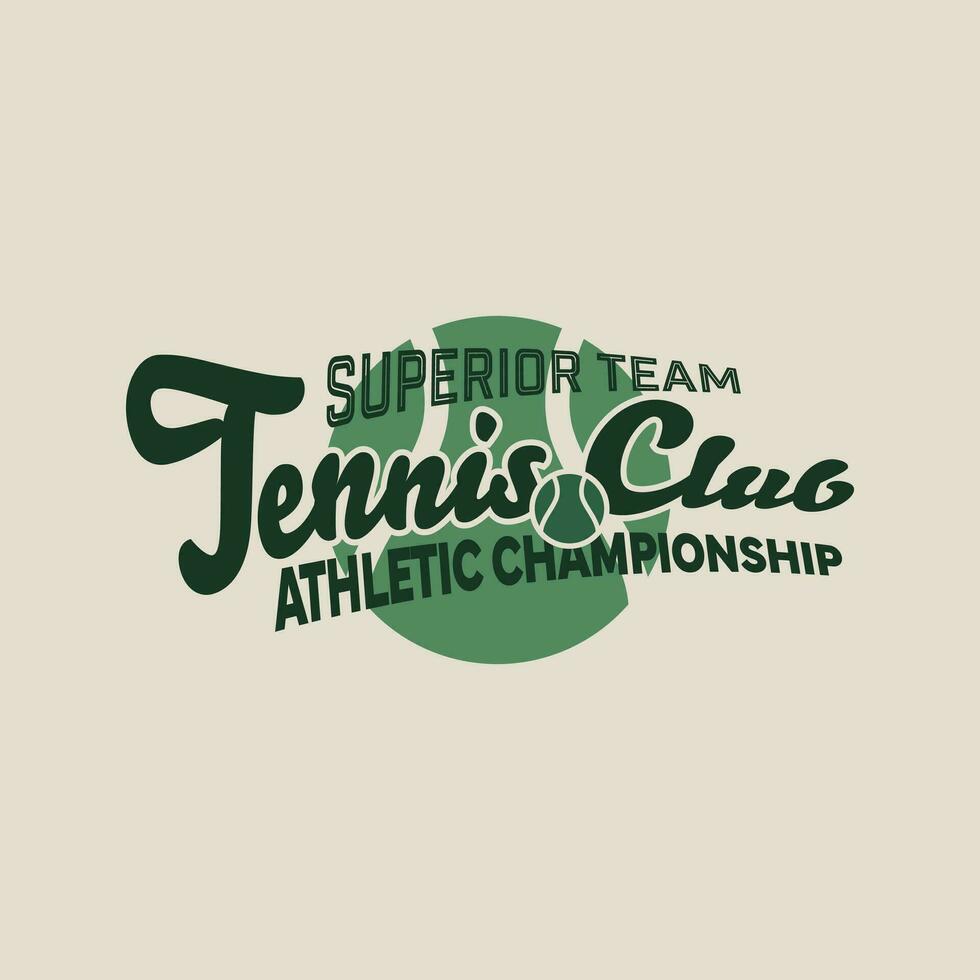 retro varsityen tennis logotyper grafik. universitet slogan typografi design. vektor illustration för mode tee, tshirt och affisch