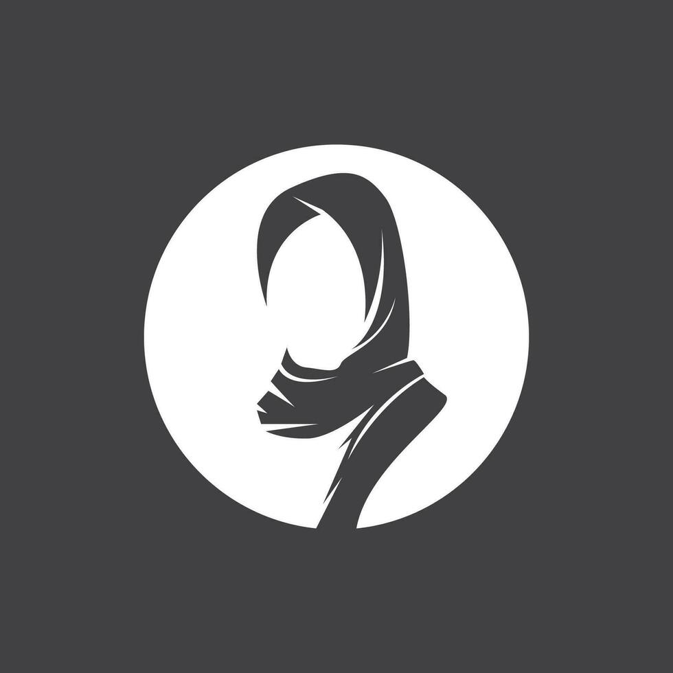 hijab kvinna silhuett ikon och symbol vektor