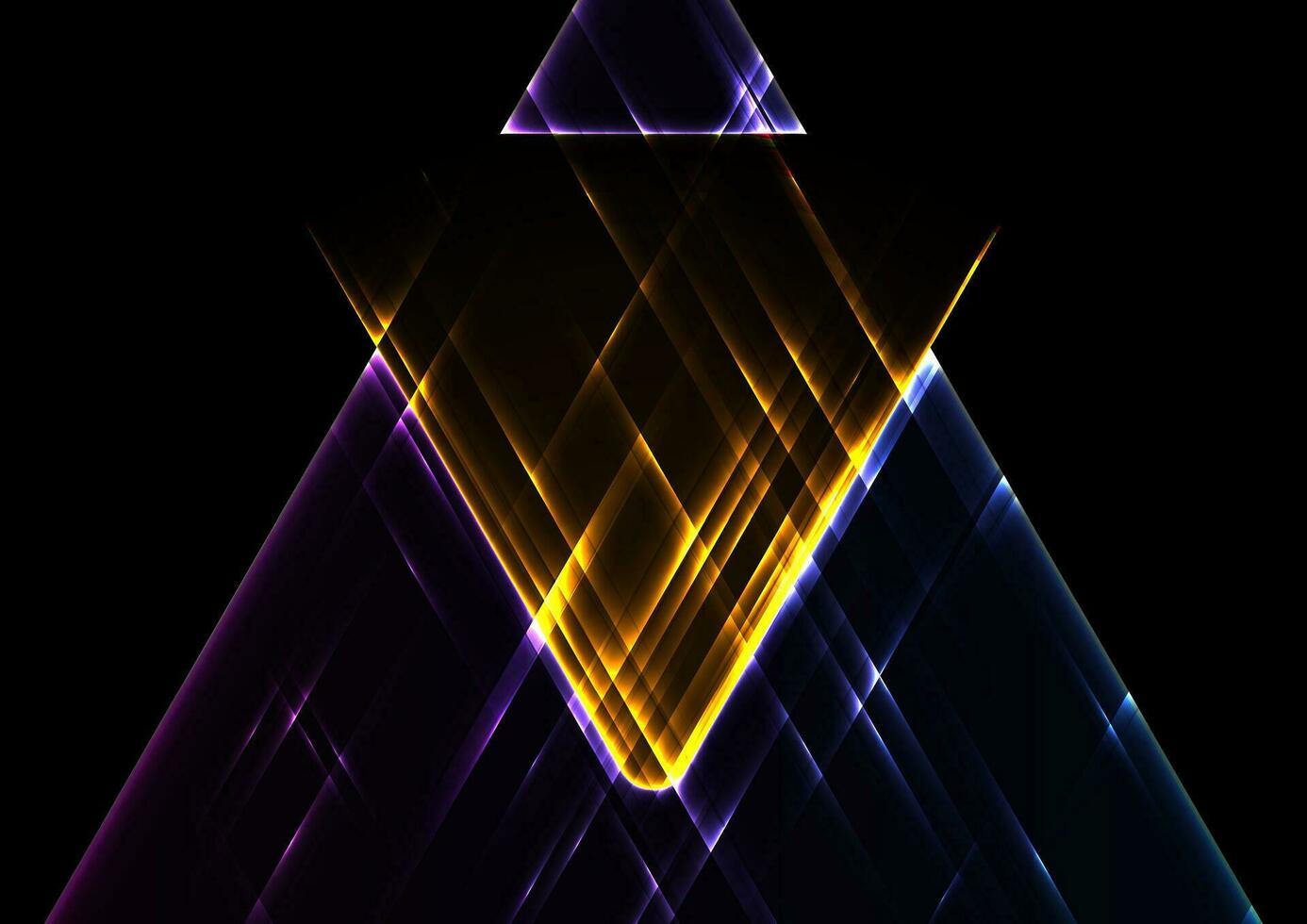 bunt glühend Neon- Dreiecke abstrakt Technik Hintergrund vektor