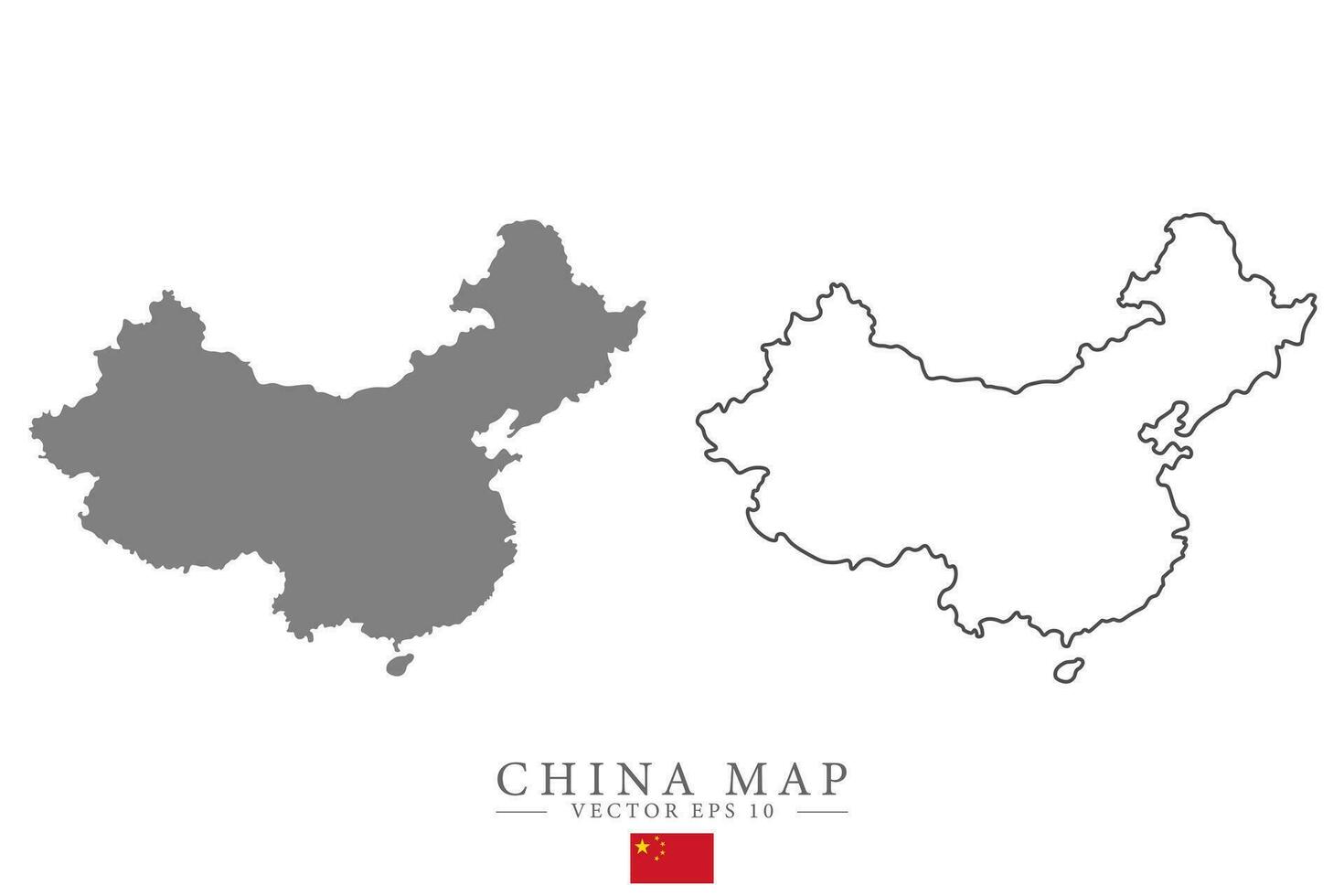Kina platt och linje. kinesisk flagga. vektor isolerat