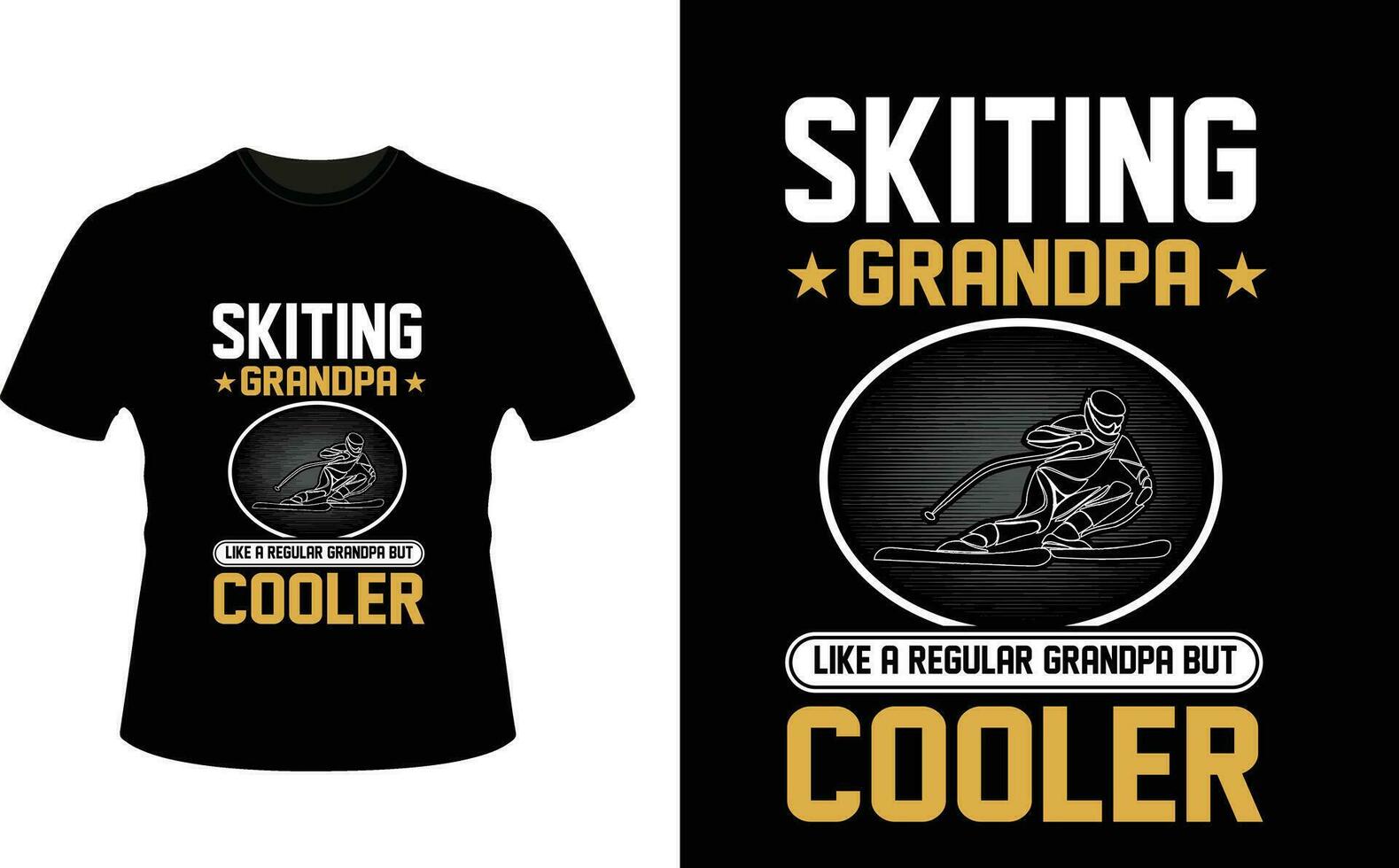 Skifahren Opa mögen ein regulär Opa aber Kühler oder Großvater T-Shirt Design oder Großvater Tag t Hemd Design vektor