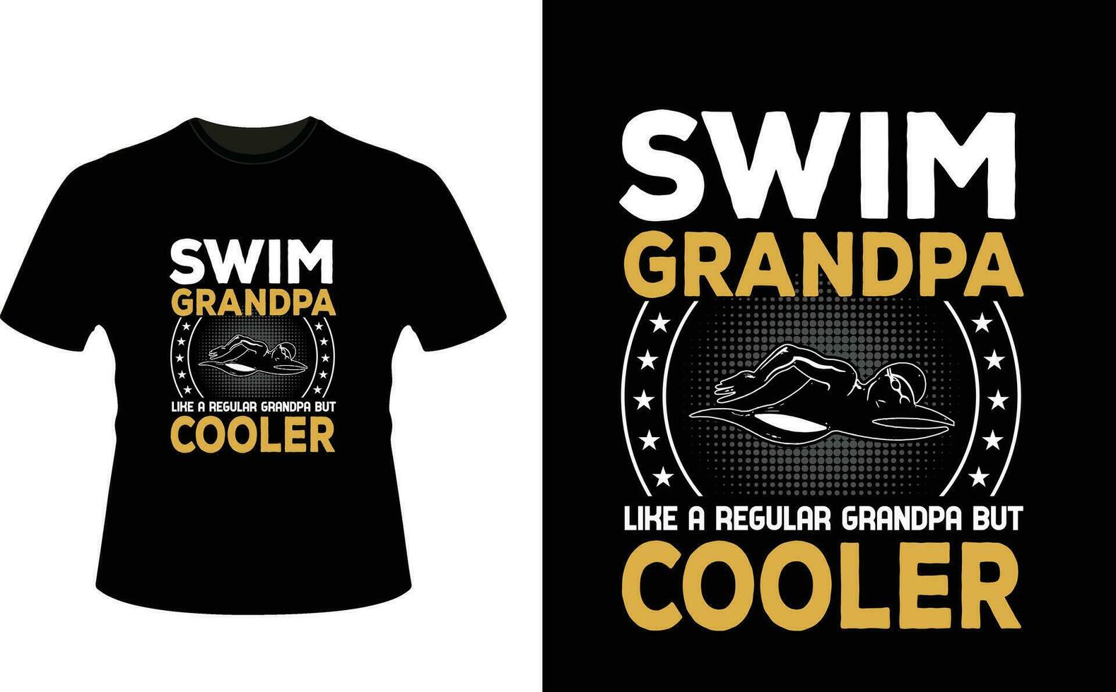 schwimmen Opa mögen ein regulär Opa aber Kühler oder Großvater T-Shirt Design oder Großvater Tag t Hemd Design vektor