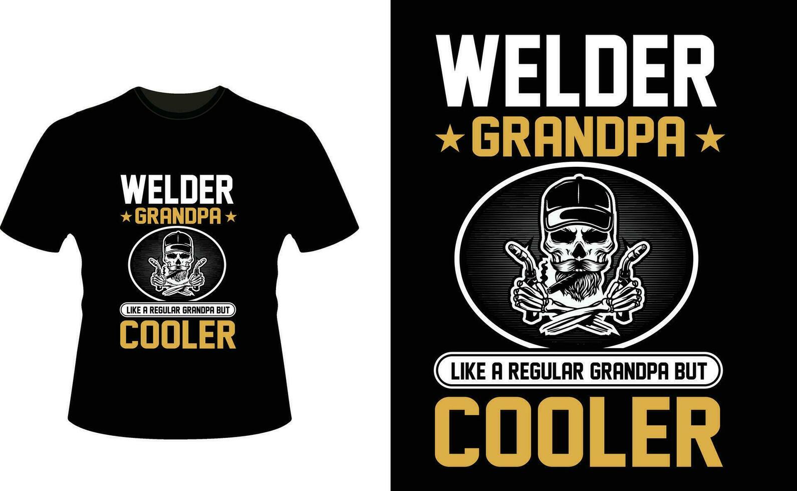 Schweißer Opa mögen ein regulär Opa aber Kühler oder Großvater T-Shirt Design oder Großvater Tag t Hemd Design vektor