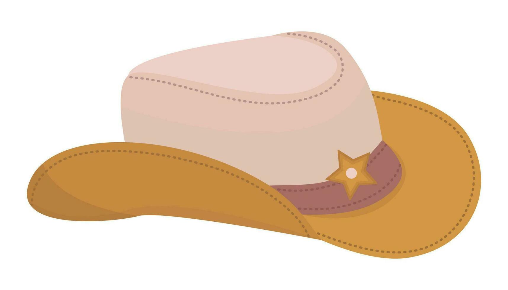 Cowboy Hut Stetson im Boho Stil, Farbe Vektor Illustration