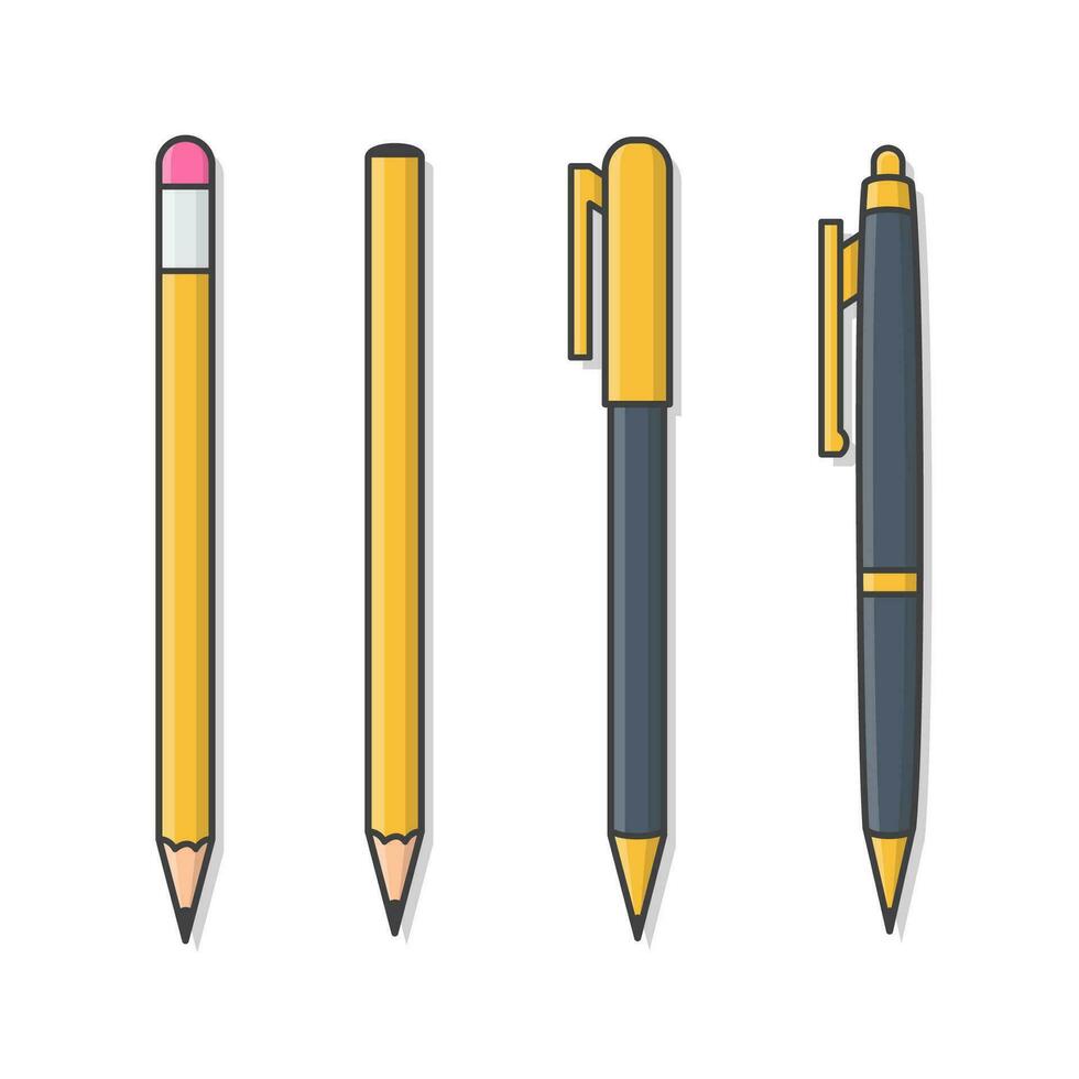 Bleistift und Stift Vektor Symbol Illustration. Schule und Büro Symbol