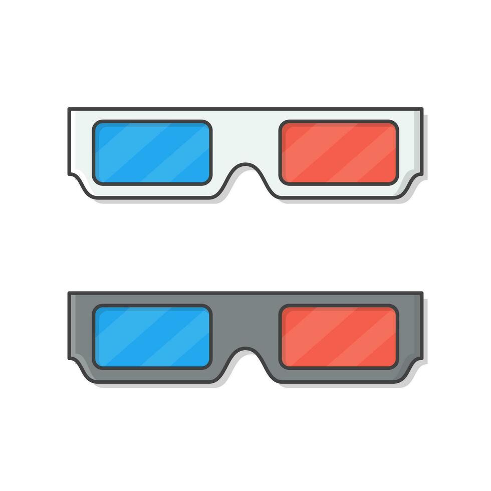 3d Kino Brille Vektor Symbol Illustration. Kino Film eben Symbol