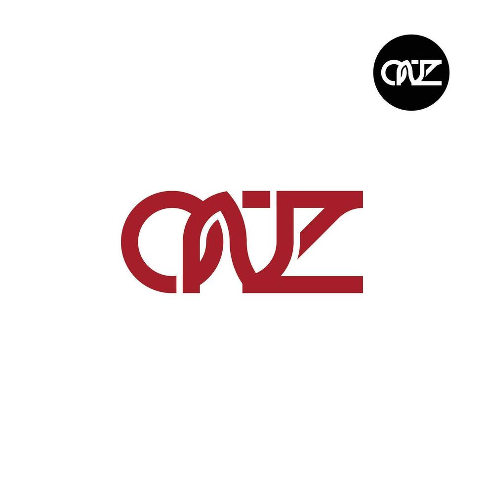 brev onz monogram logotyp design vektor