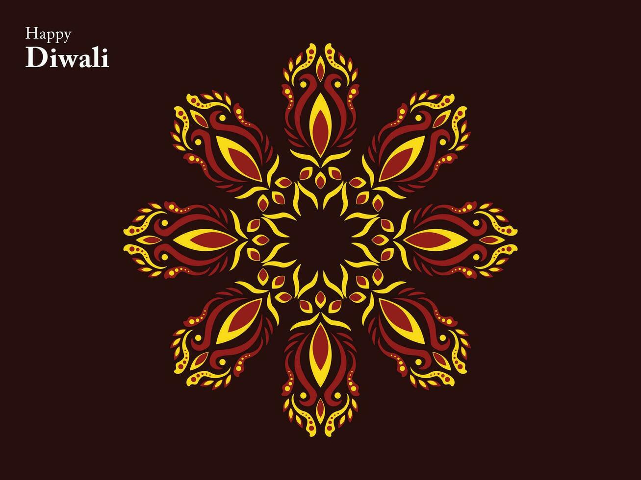 glücklich Diwali Hindu traditionell Ornament Lampe Festival Indien Element Mandala Chinesisch Buddha ethnisch vektor