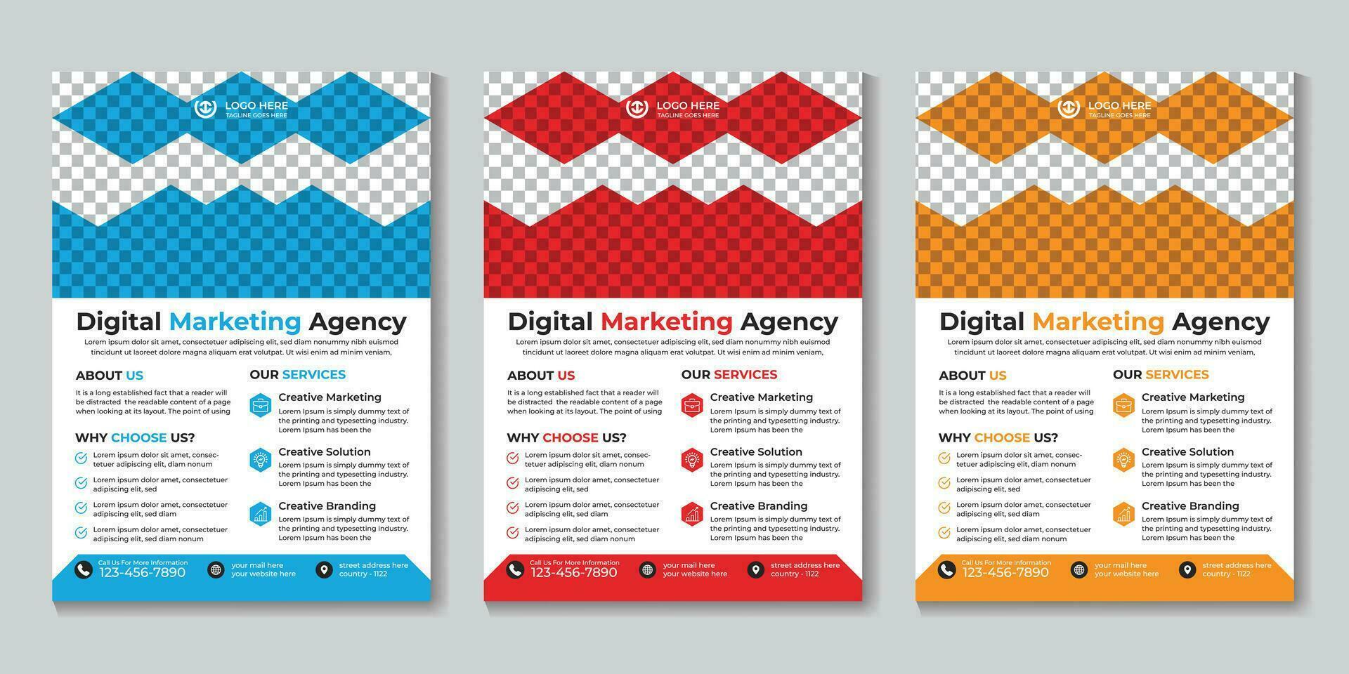 modern Digital Marketing Agentur Flyer Design Vorlage kostenlos Vektor