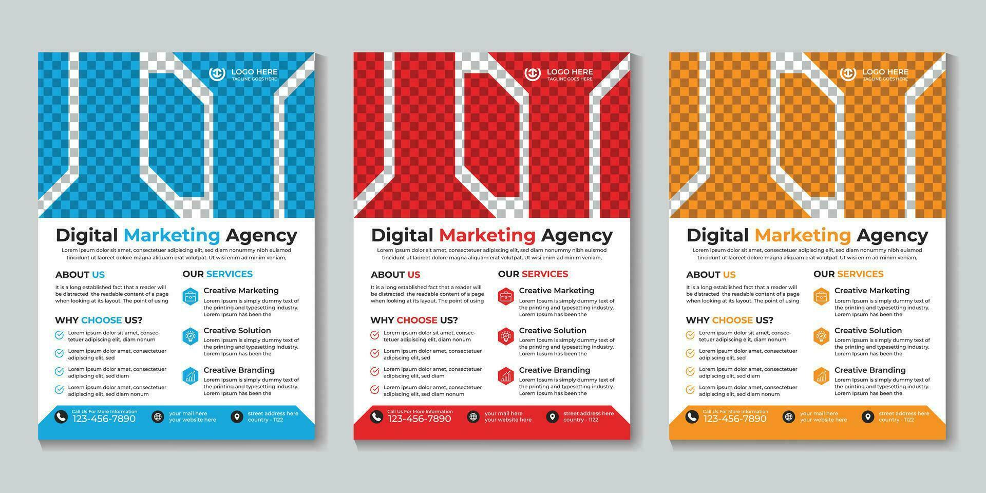 modern Digital Marketing Agentur Flyer Design Vorlage kostenlos Vektor