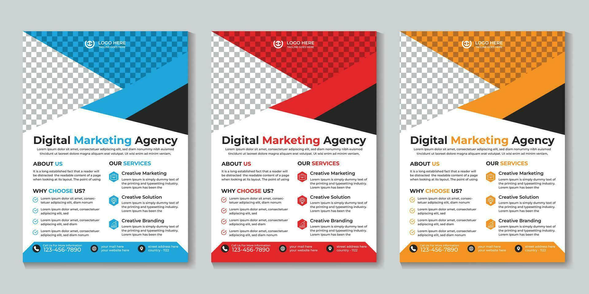 korporativ modern Digital Marketing Agentur Flyer Design Vorlage kostenlos Vektor