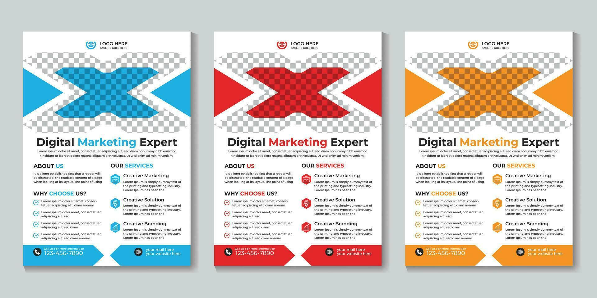 Digital Marketing Agentur Flyer Design Vorlage kostenlos Vektor