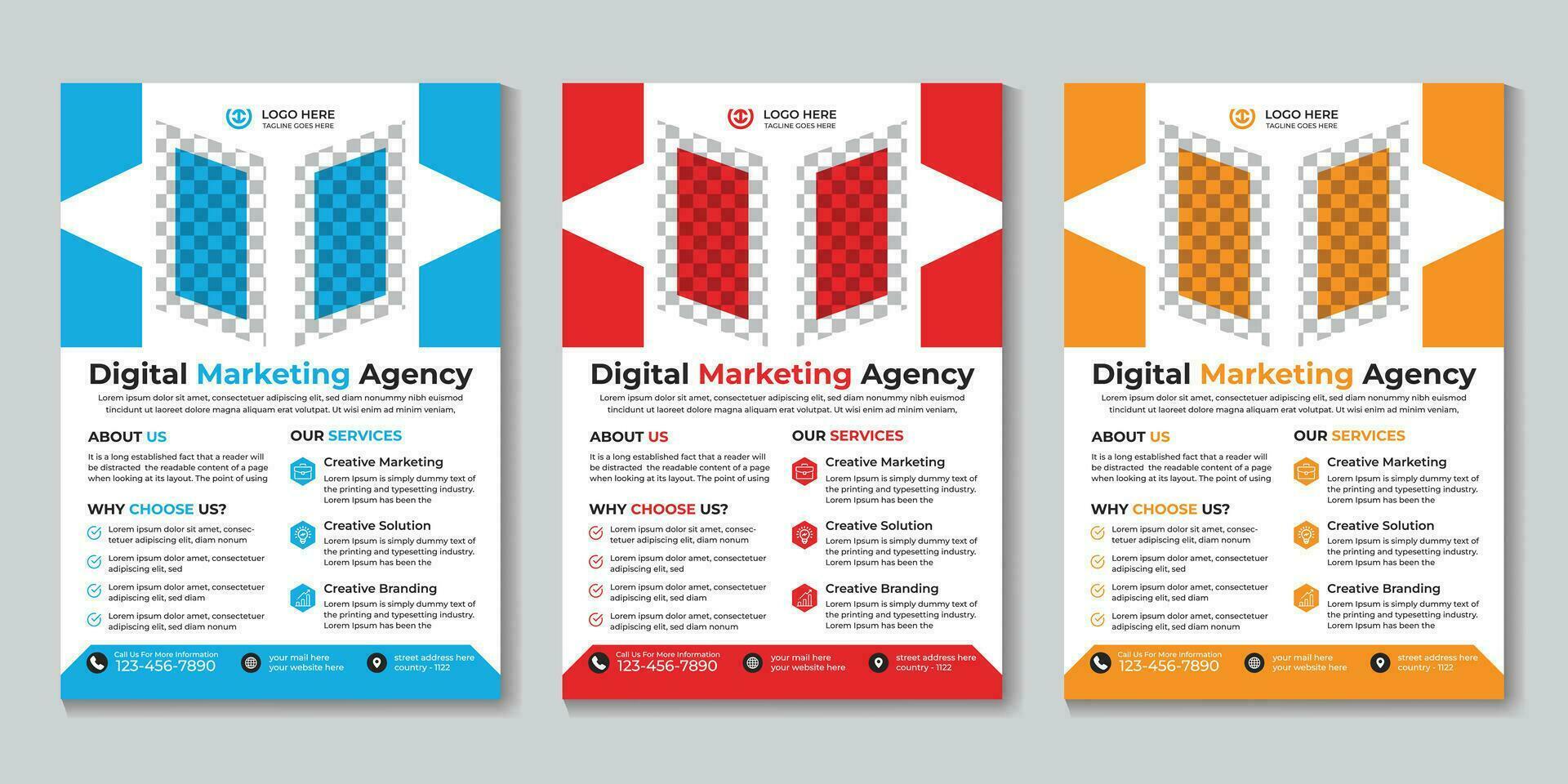 Fachmann modern Digital Marketing Agentur Flyer Design Vorlage kostenlos Vektor