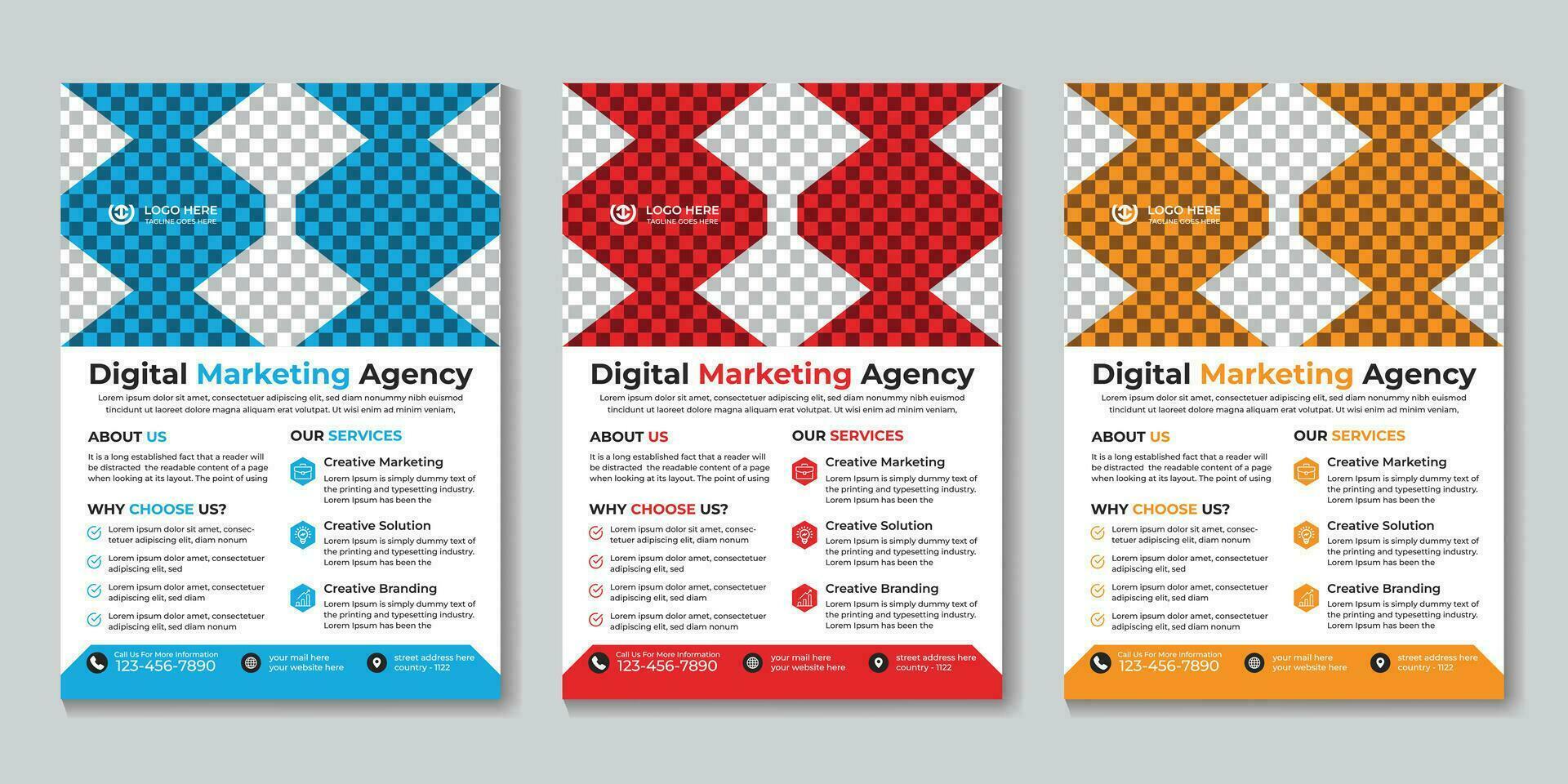 Digital Marketing Agentur Flyer Design Vorlage kostenlos Vektor