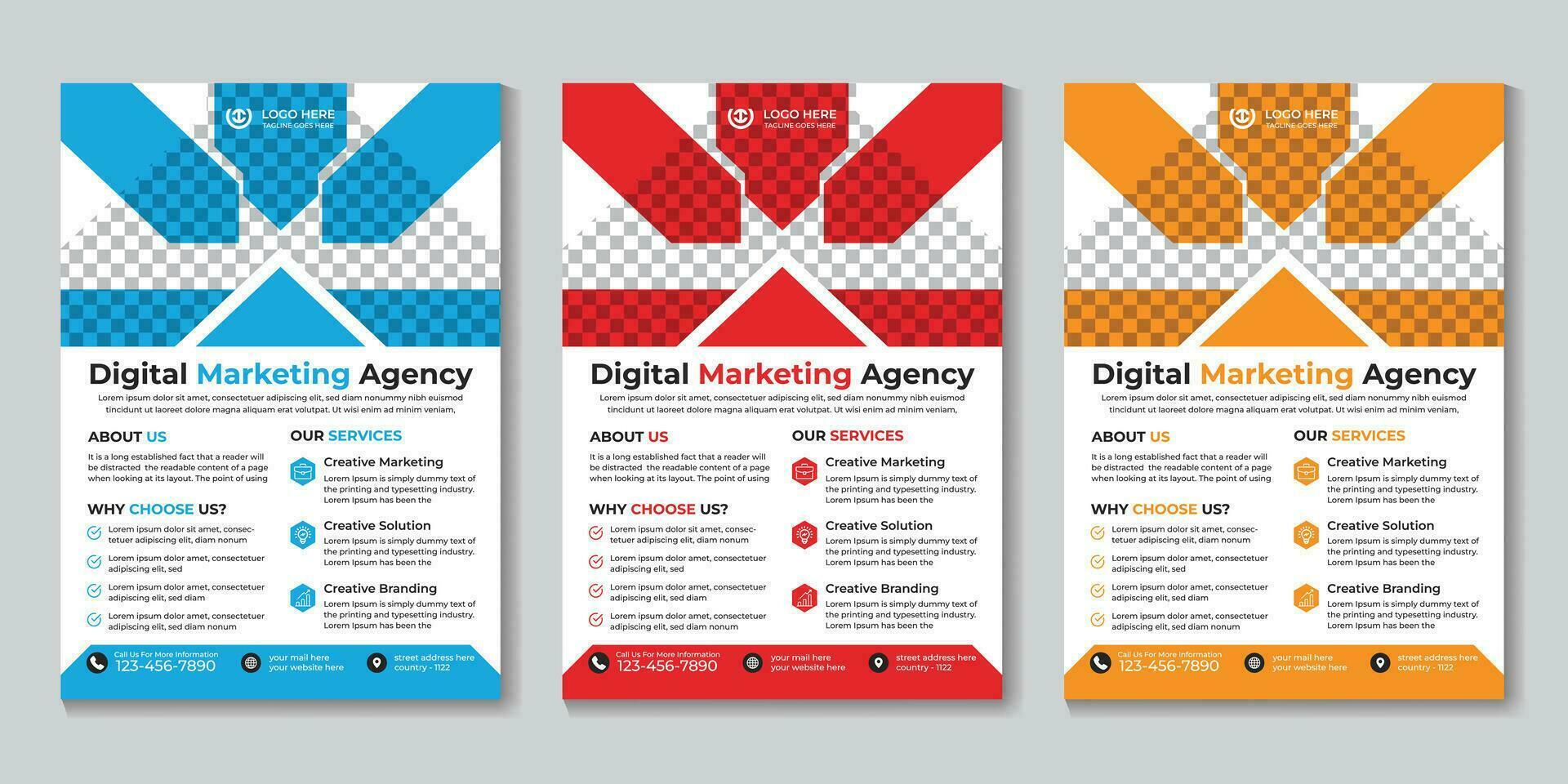 kreativ modern Digital Marketing Agentur Flyer Design Vorlage kostenlos Vektor